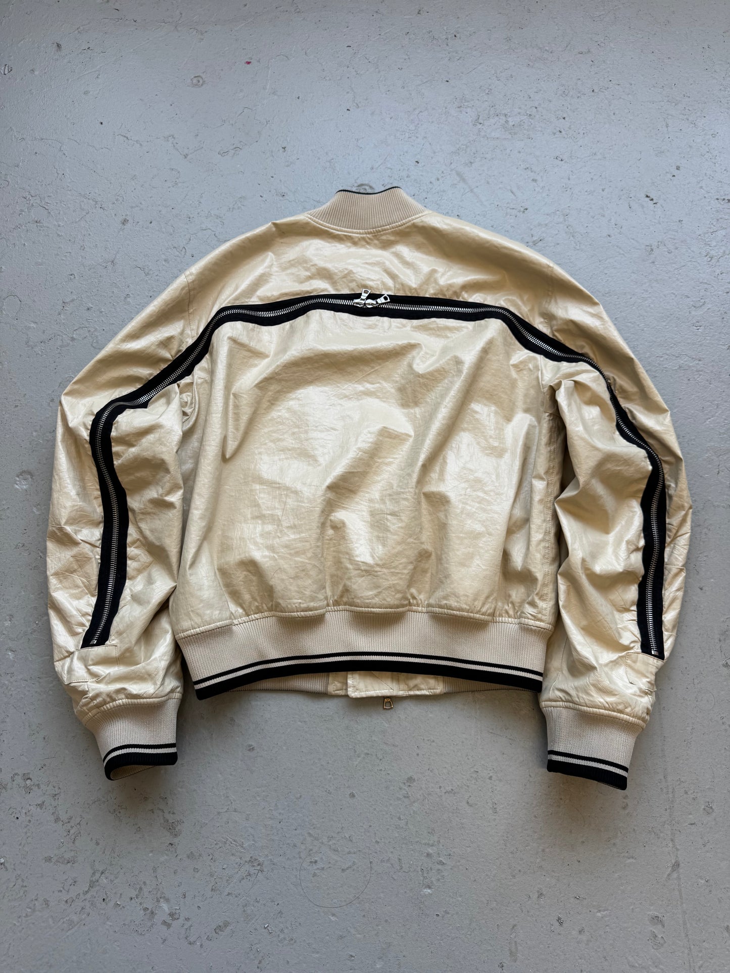 Dries Van Noten White Leather Backzip Jacket (M)