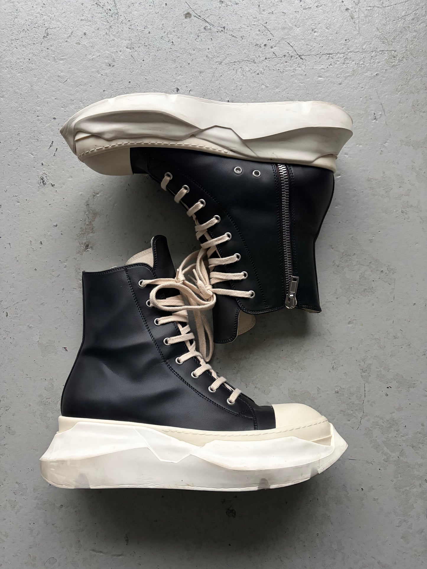 Rick Owens DRKSHDW Black Leather Abstract Ramones (43)