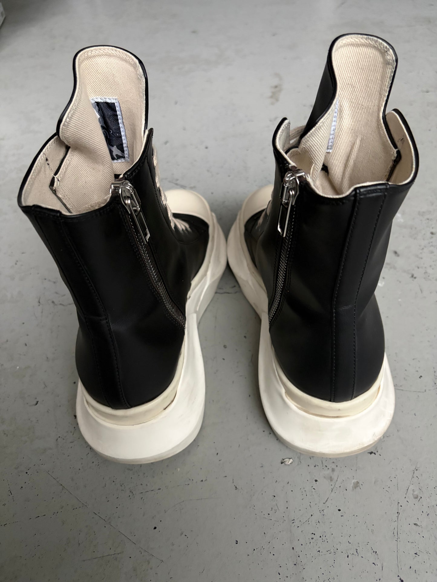 Rick Owens DRKSHDW Black Leather Abstract Ramones (43)