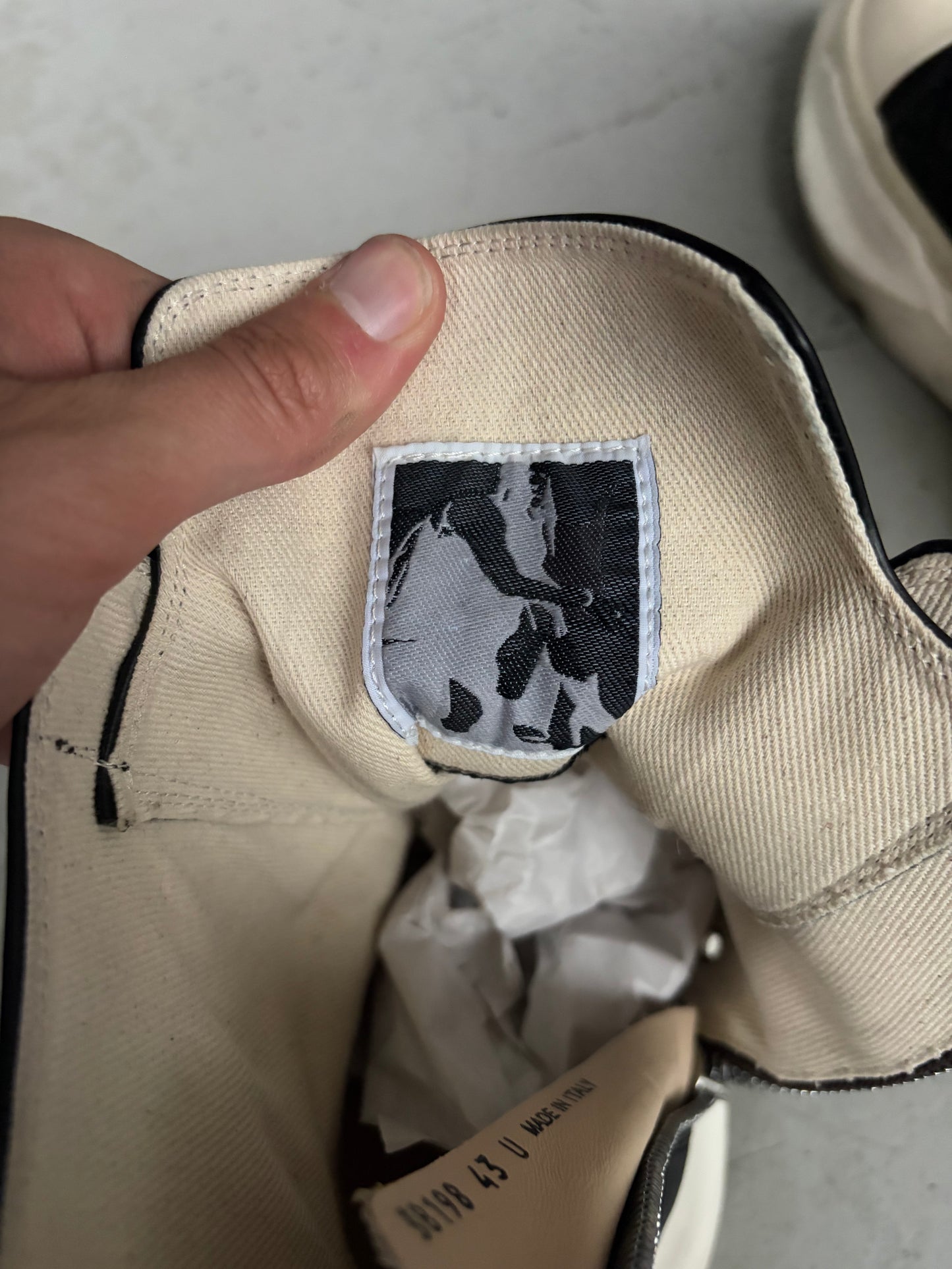Rick Owens DRKSHDW Black Leather Abstract Ramones (43)