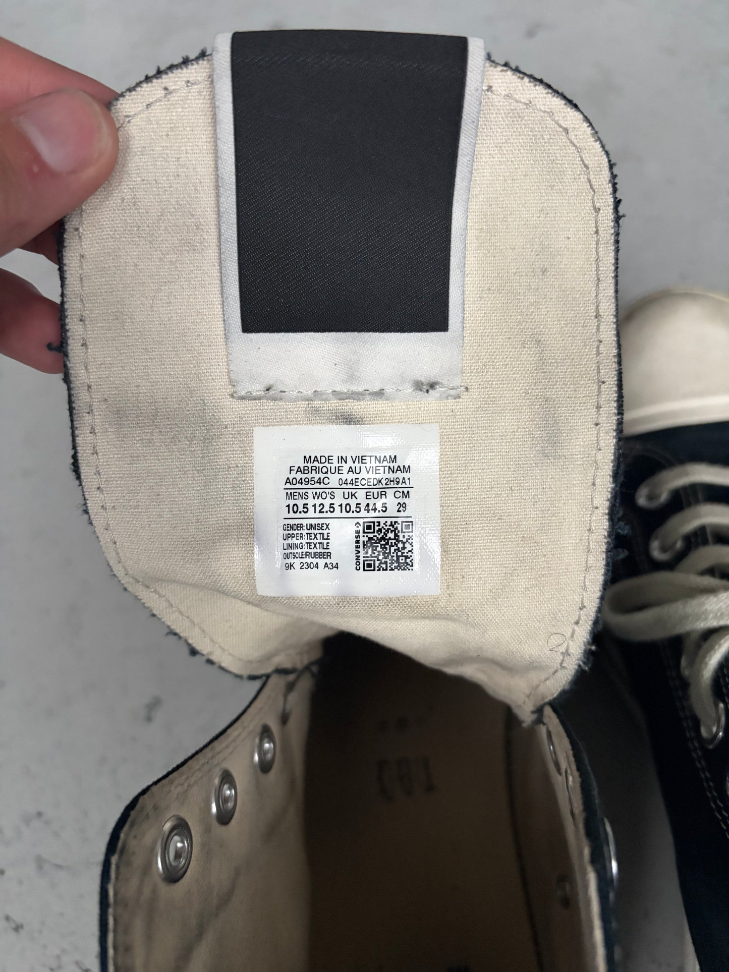 Rick Owens DRKSHDW DRKSTAR Converse  (10.5)