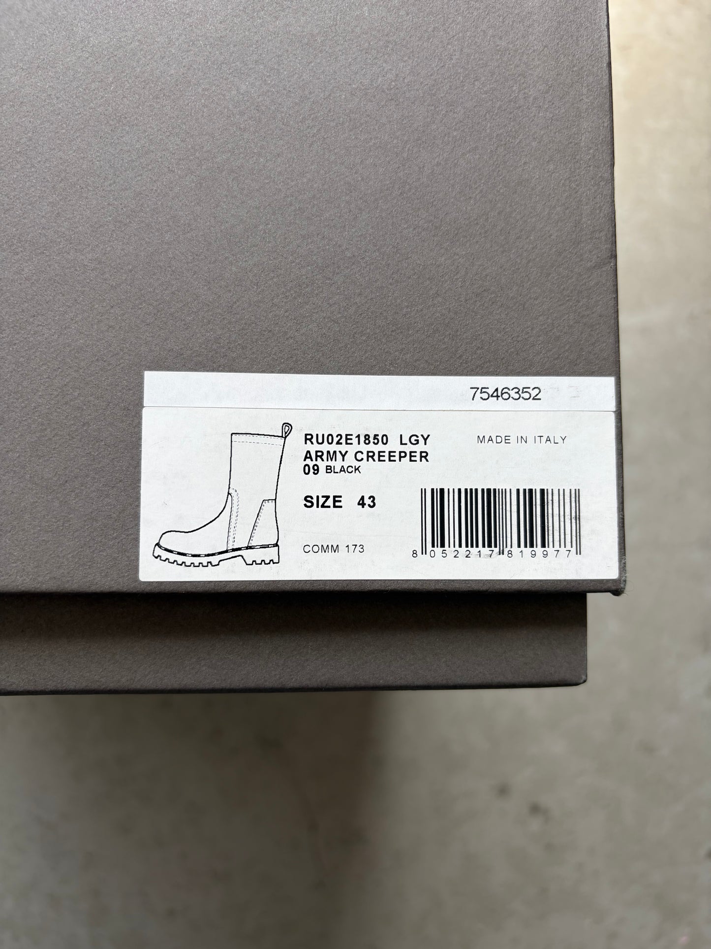 Rick Owens FW25 CONCORDIANS Army Creeper Boots (43)