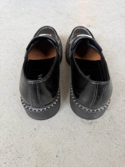 Prada Chocolate Brushed Leather Loafers (9.5)