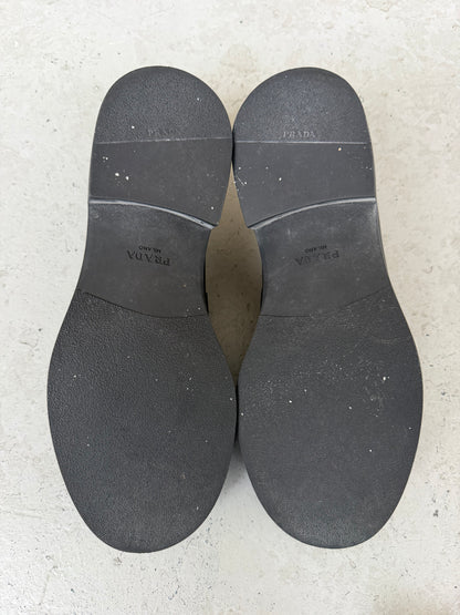 Prada Chocolate Brushed Leather Loafers (9.5)