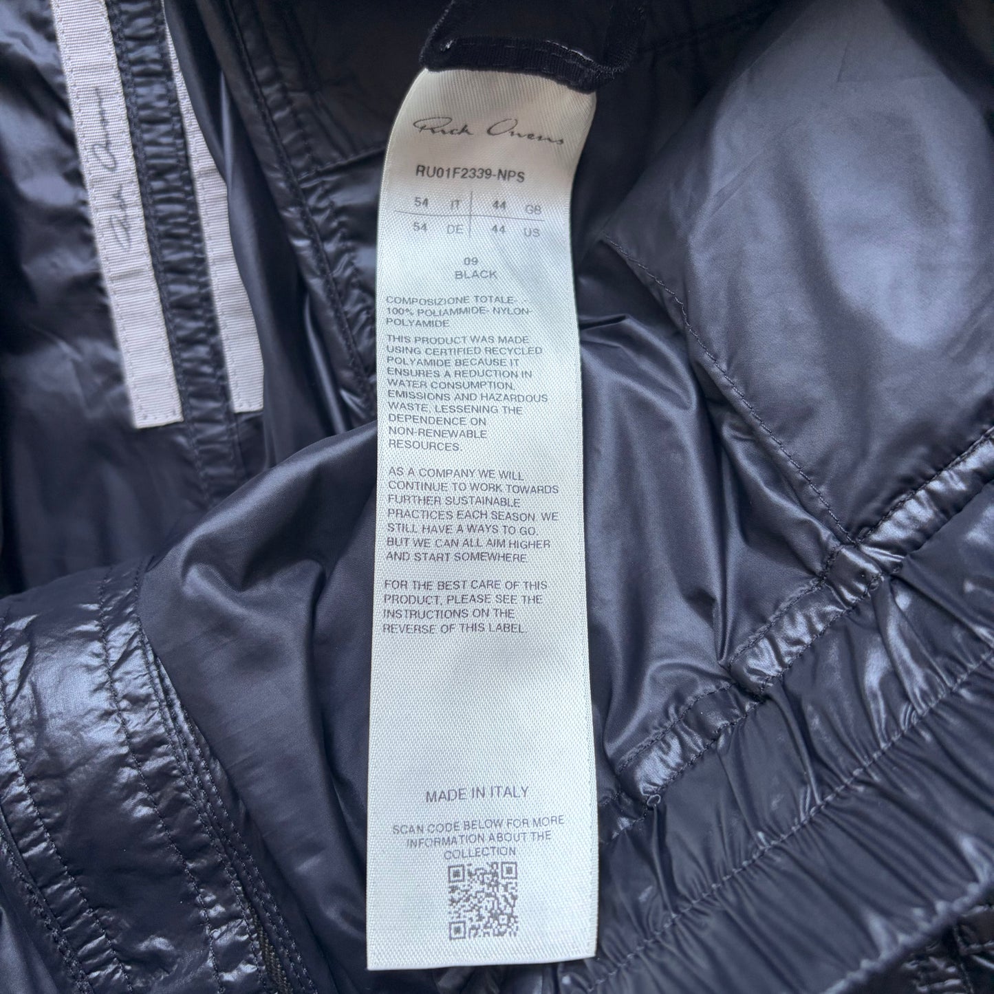Rick Owens FW26 TOWER Black Nylon Cargo Bela Pants (54)
