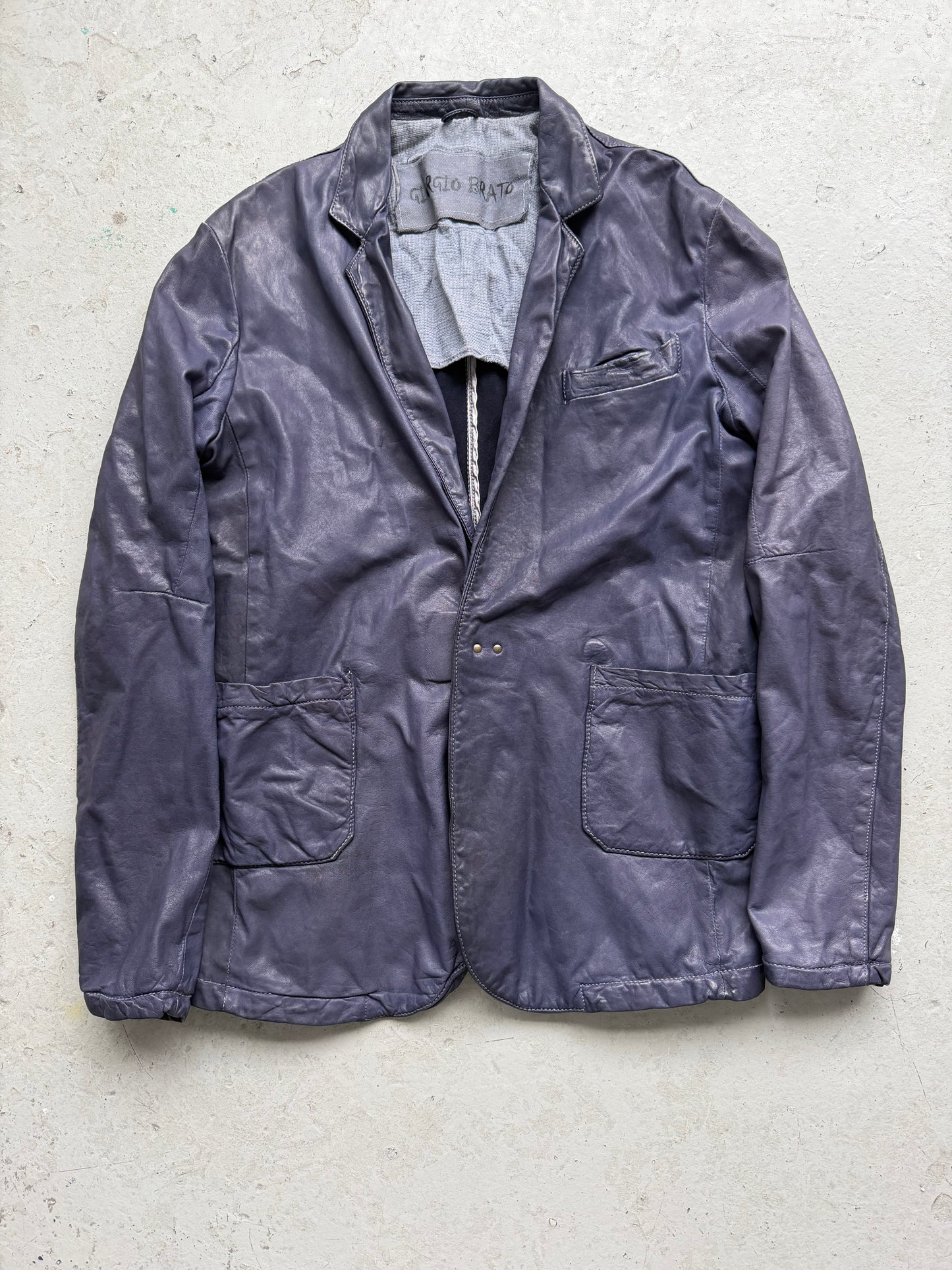 Giorgio Brato Purple Leather Blazer (46)