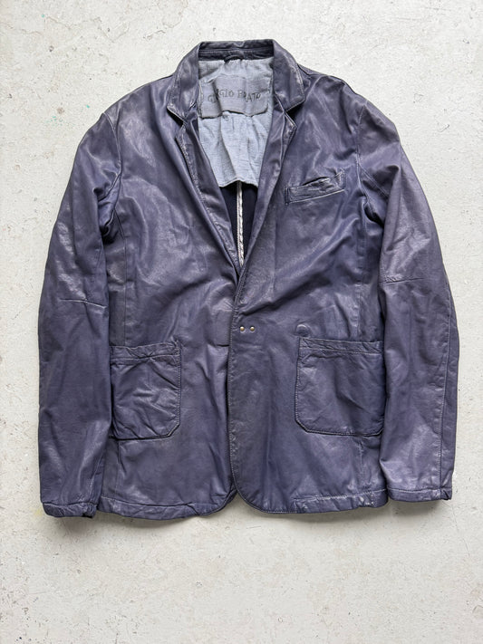 Giorgio Brato Purple Leather Blazer (46)