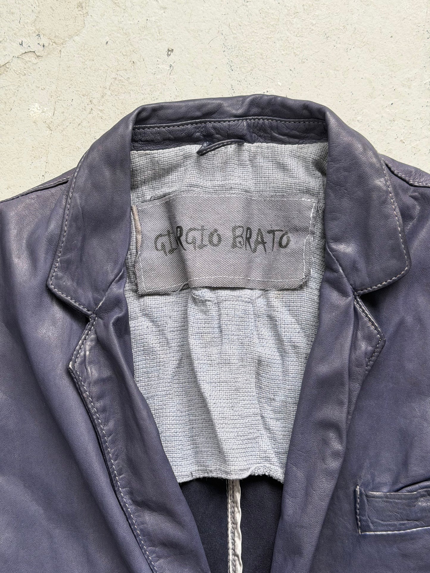 Giorgio Brato Purple Leather Blazer (46)