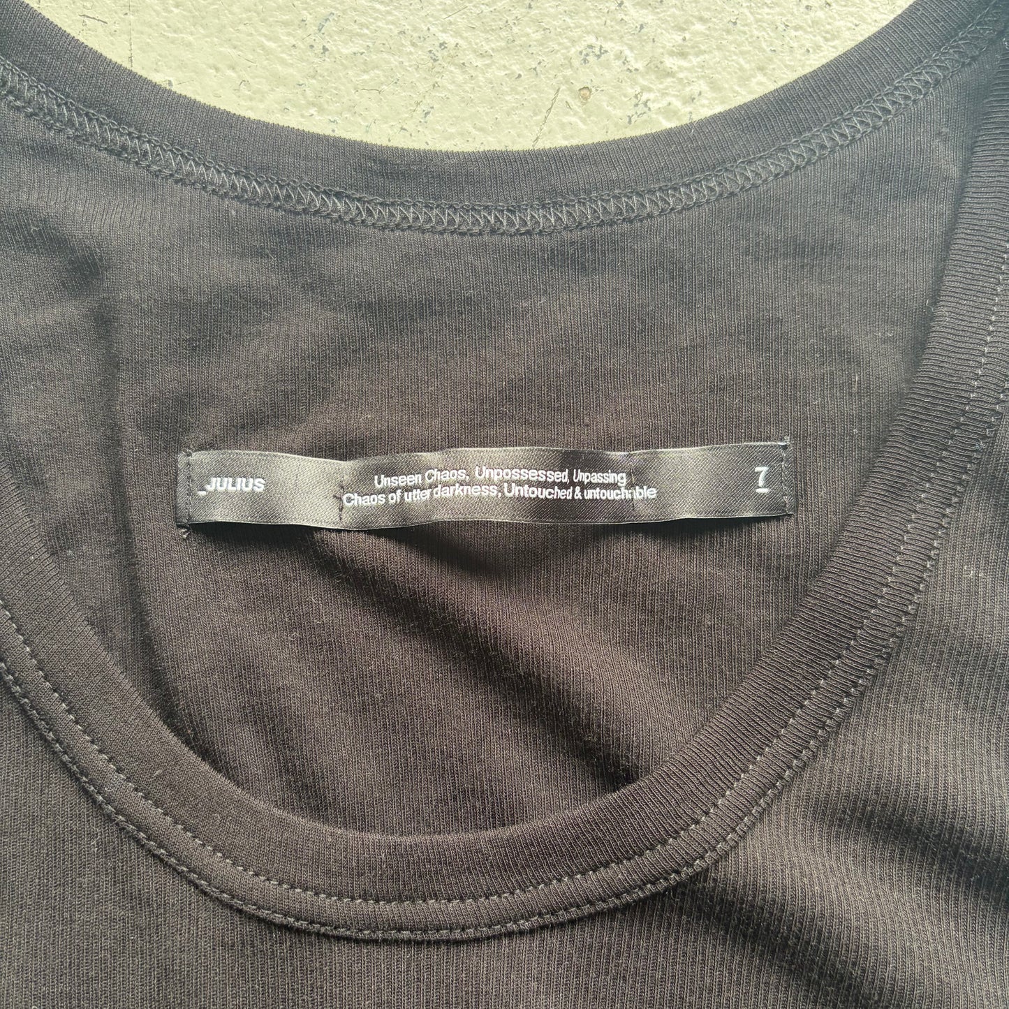 Julius FW24 Cotton Ribbed Black Tank Top (4)