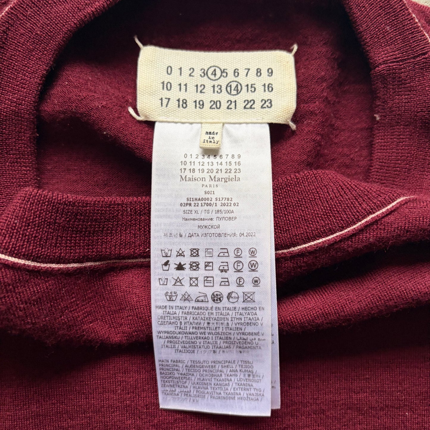 Maison Margiela Work-In-Progress Maroon Wool Sweater (XL)