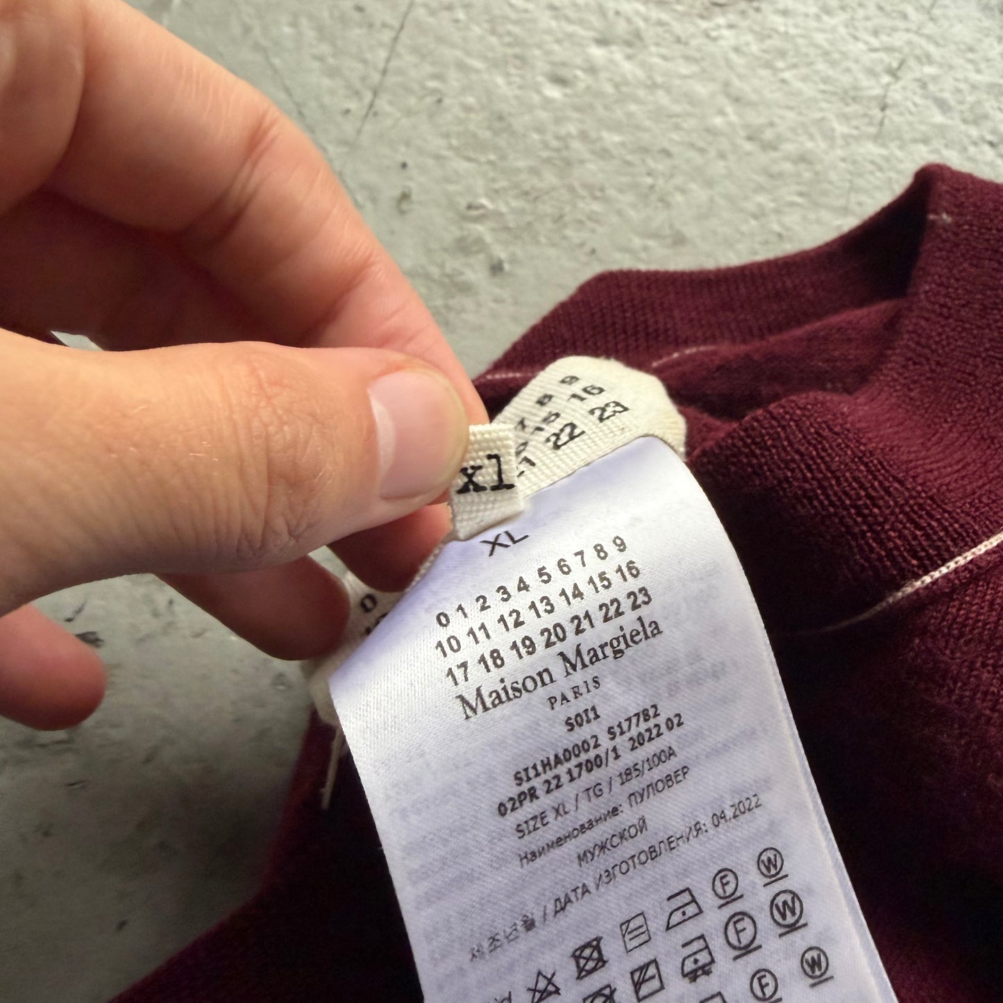 Maison Margiela Work-In-Progress Maroon Wool Sweater (XL)