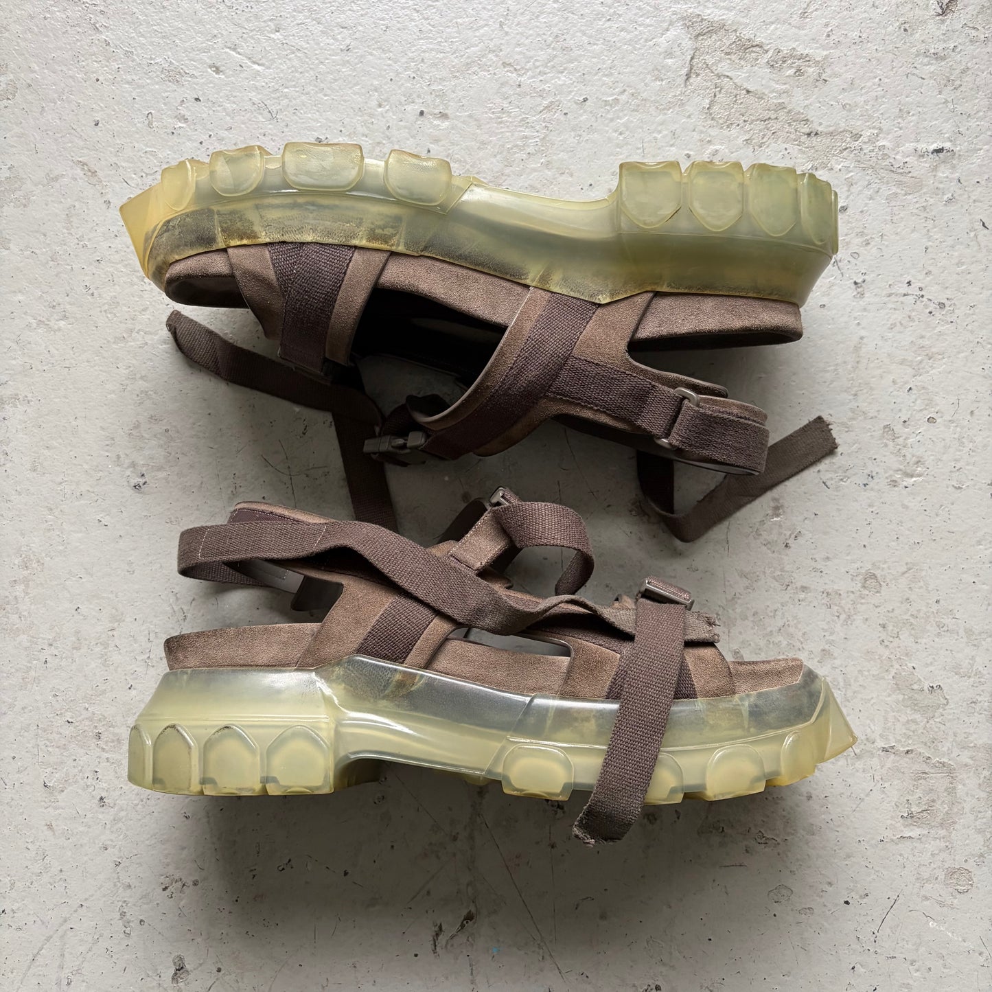 Rick Owens Brown Tractor Sandals (45)