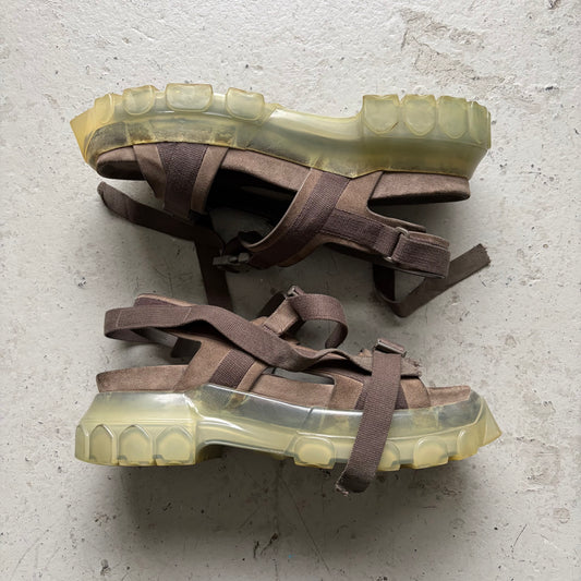 Rick Owens Brown Tractor Sandals (45)