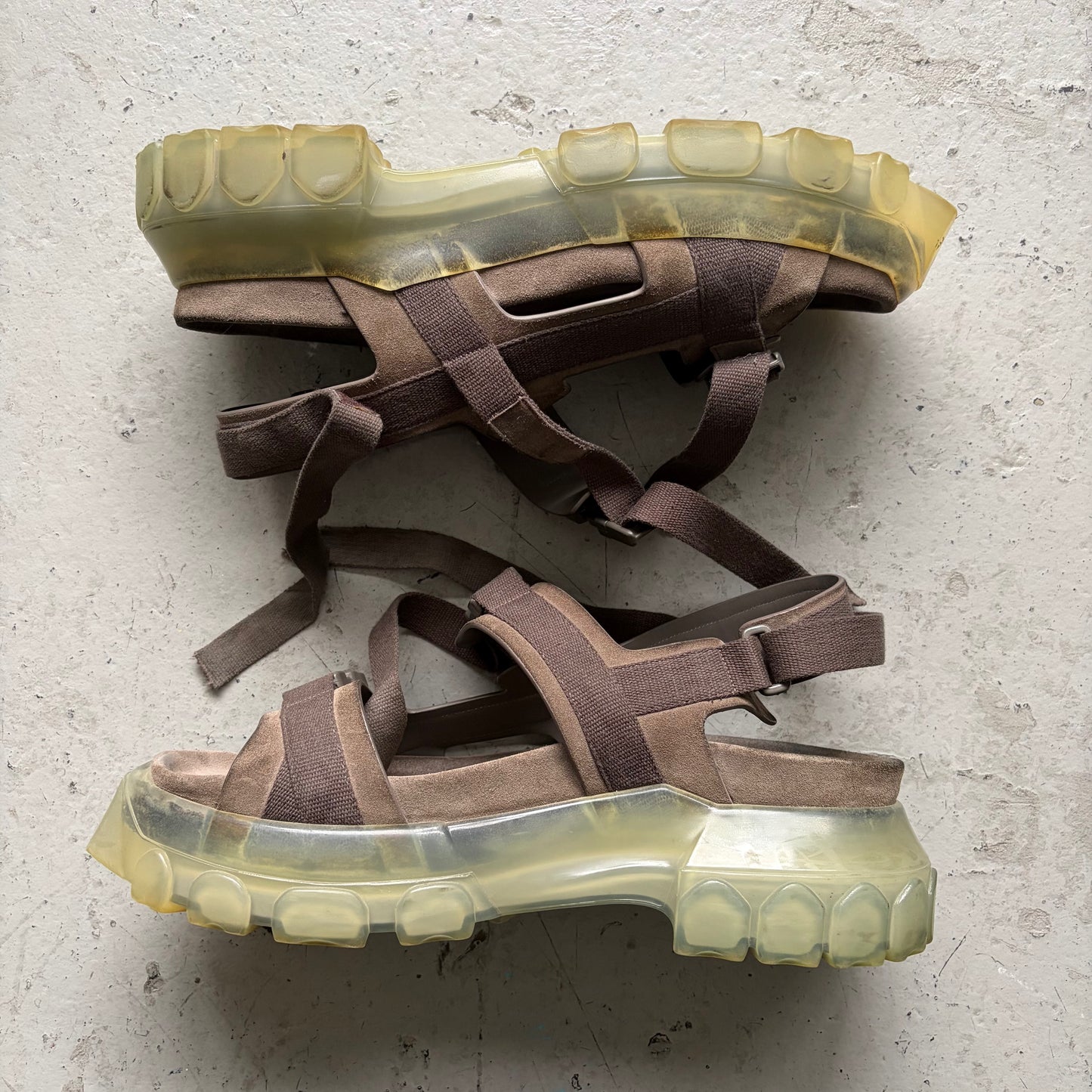 Rick Owens Brown Tractor Sandals (45)
