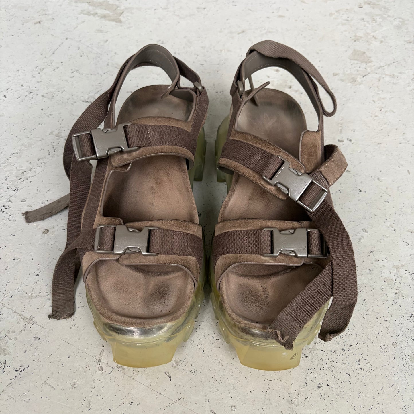 Rick Owens Brown Tractor Sandals (45)