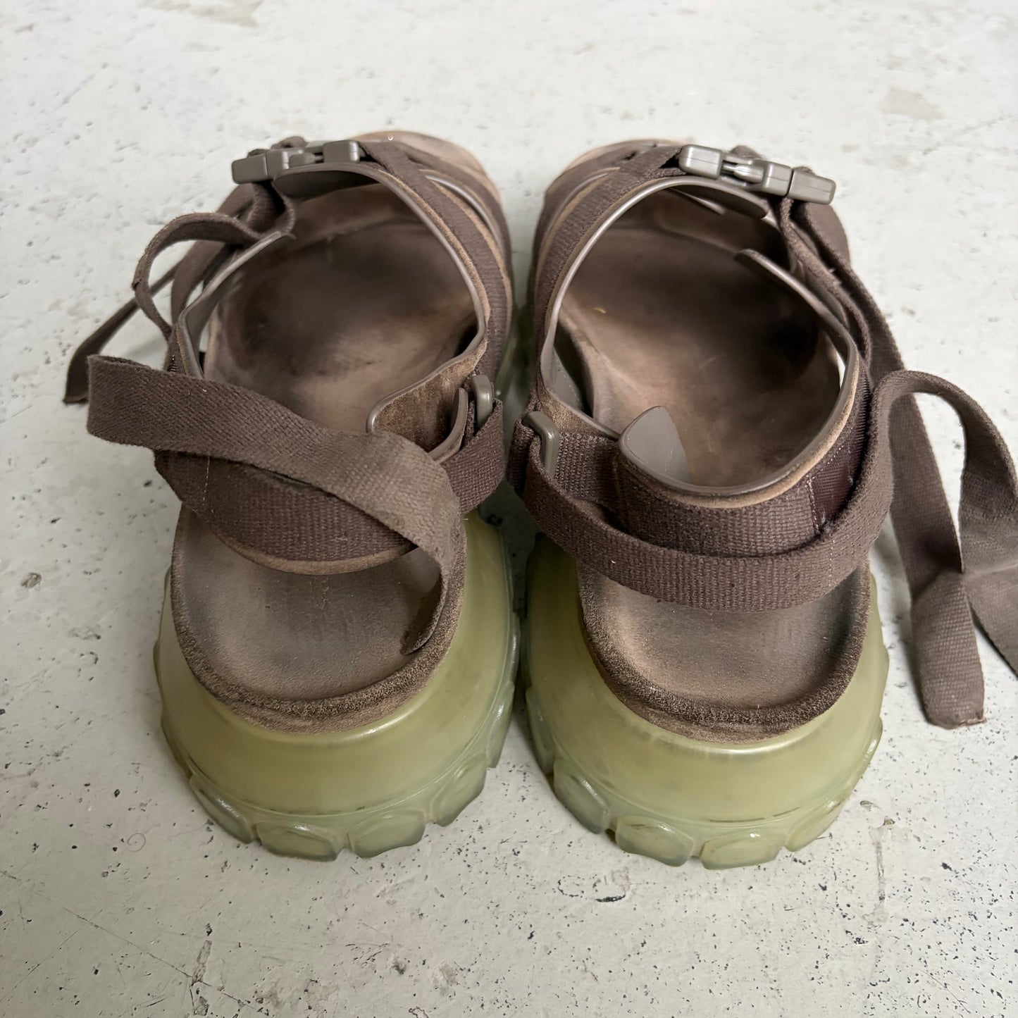 Rick Owens Brown Tractor Sandals (45)