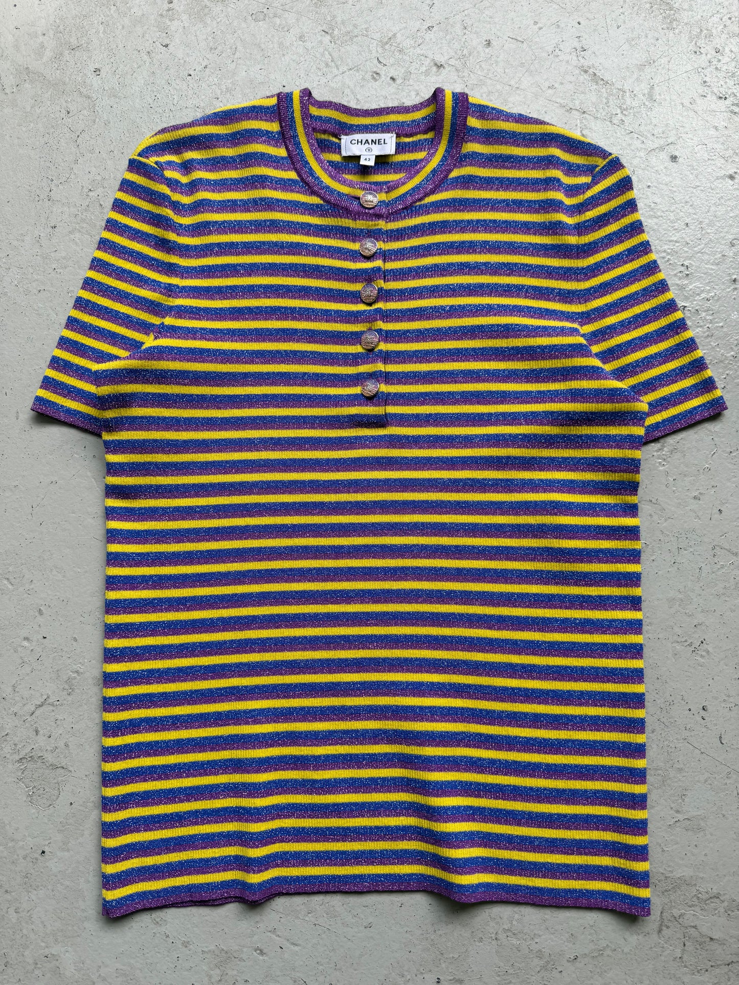 Chanel 2024 Cruise Striped Glitter Short Sleeve (42)