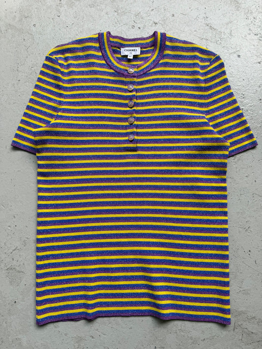 Chanel 2024 Cruise Striped Glitter Short Sleeve (42)