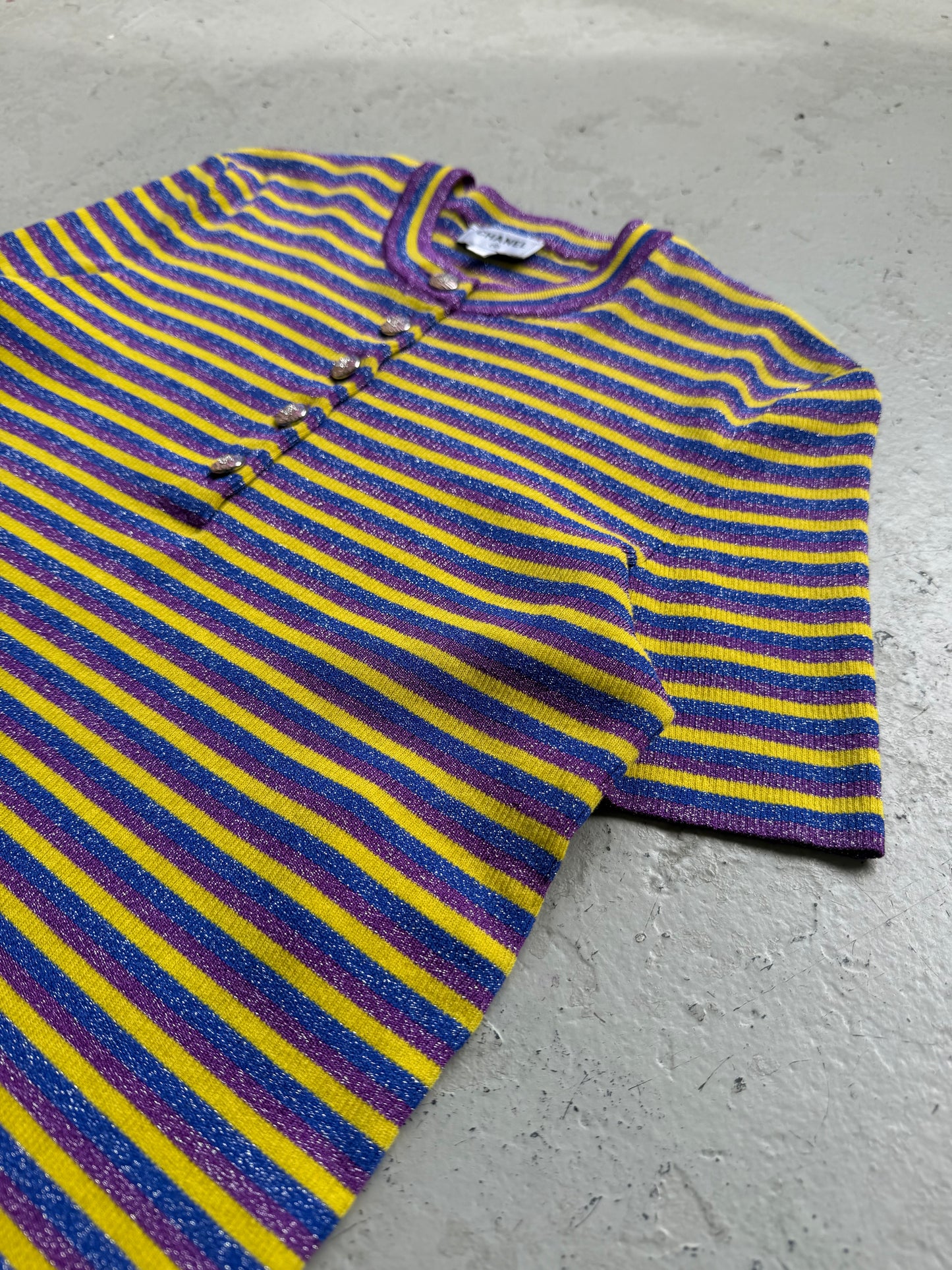 Chanel 2024 Cruise Striped Glitter Short Sleeve (42)