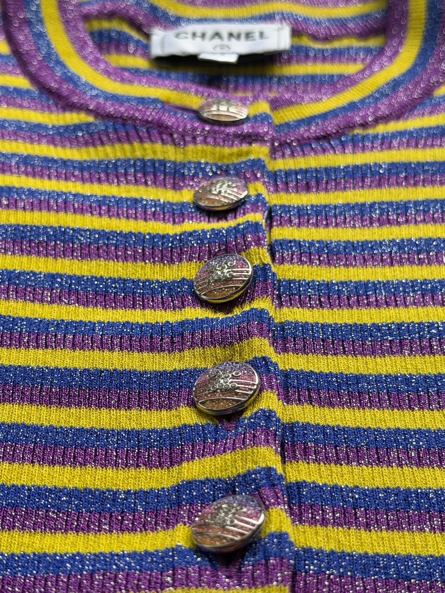 Chanel 2024 Cruise Striped Glitter Short Sleeve (42)