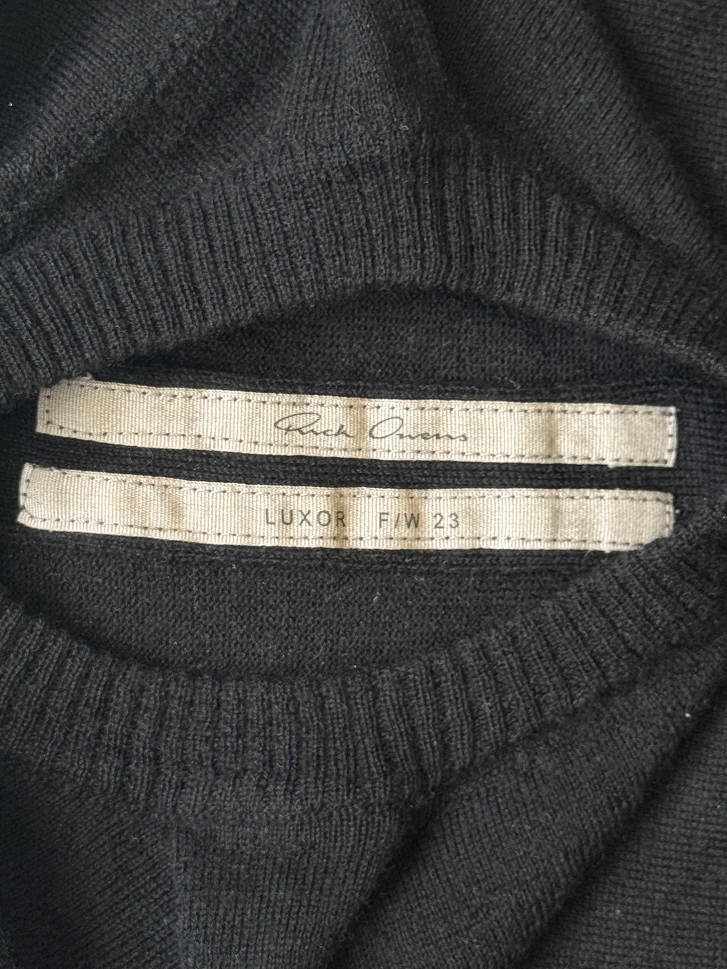 Rick Owens FW23 Luxor Black Cashmere Sweater (OS)