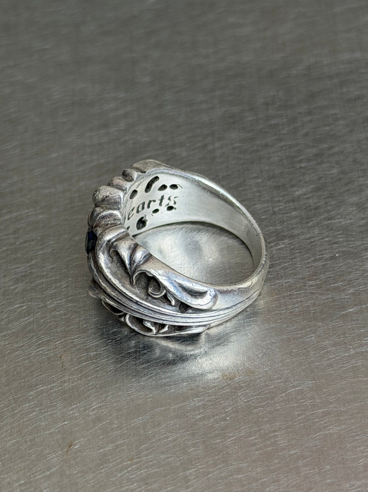 Chrome Hearts K&T Ring With Black Diamond (OS)