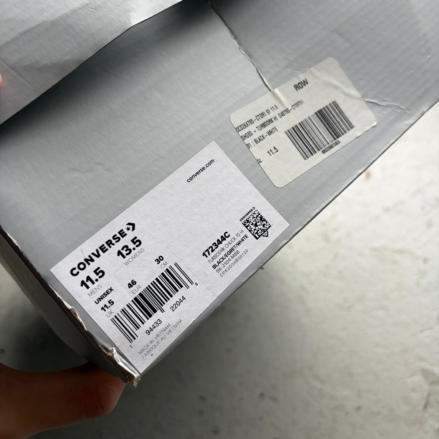 Rick Owens DRKSHDW Converse Black TURBODRK HI Shoes (11.5 )