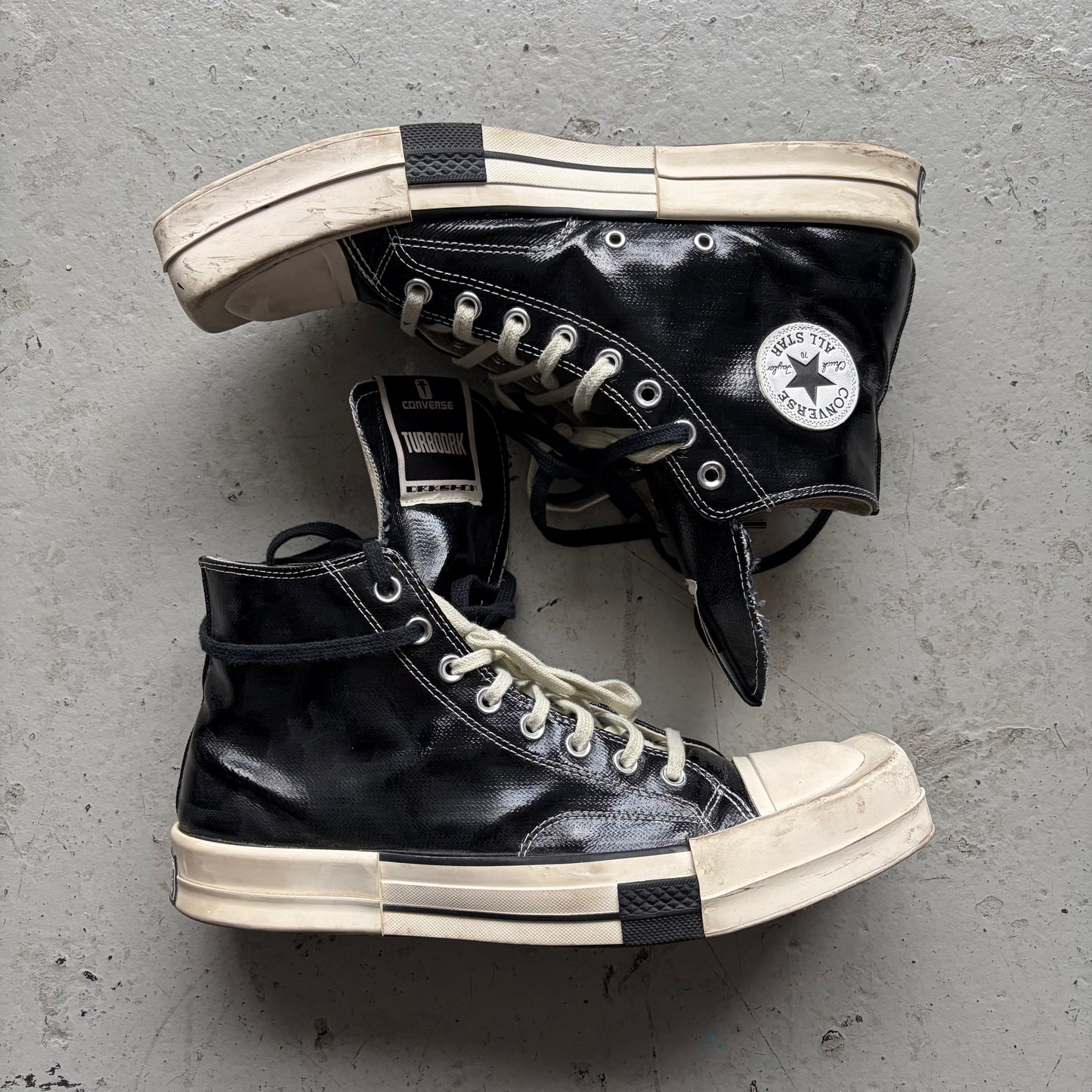 Rick Owens DRKSHDW Converse Black TURBODRK HI Shoes (11.5 )