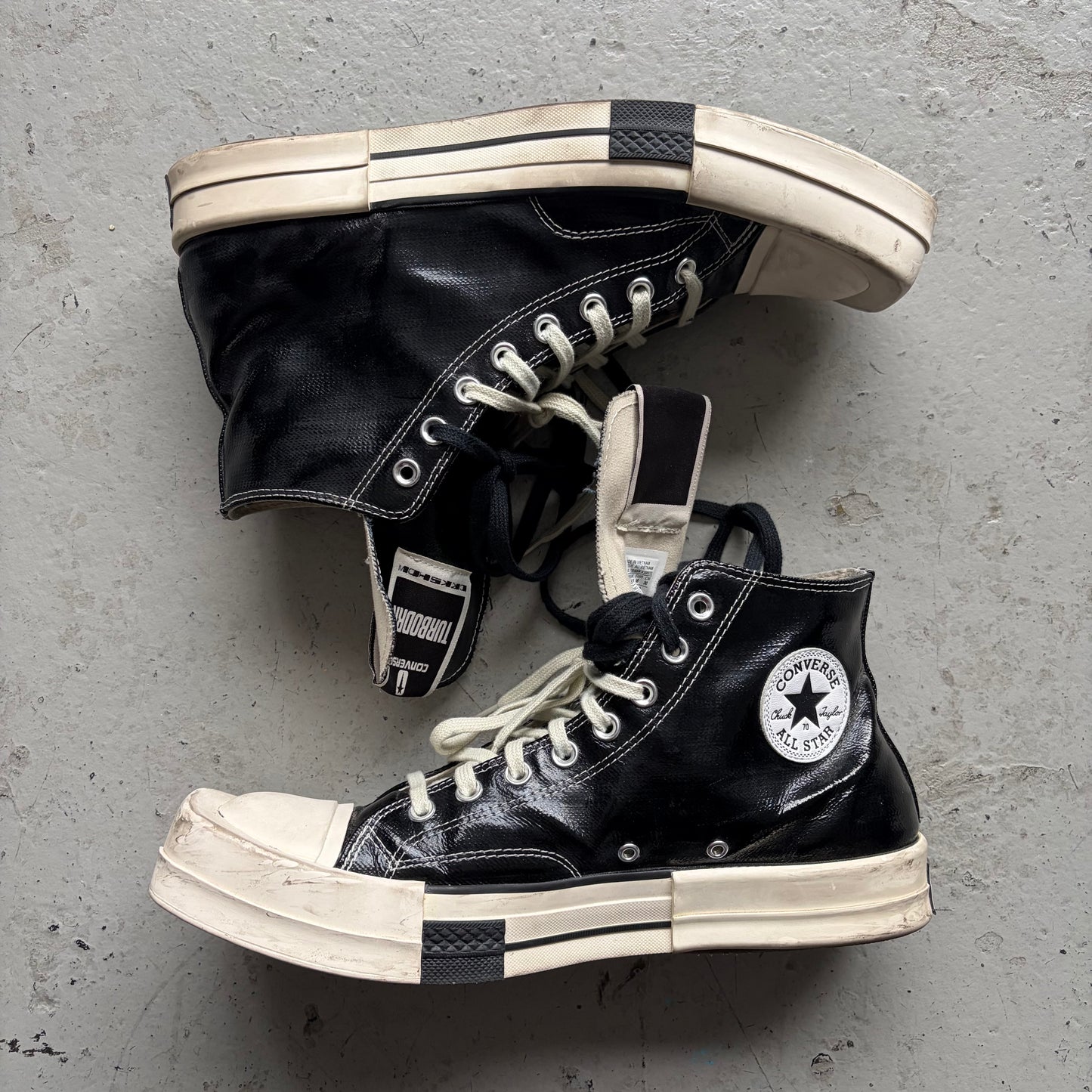 Rick Owens DRKSHDW Converse Black TURBODRK HI Shoes (11.5 )