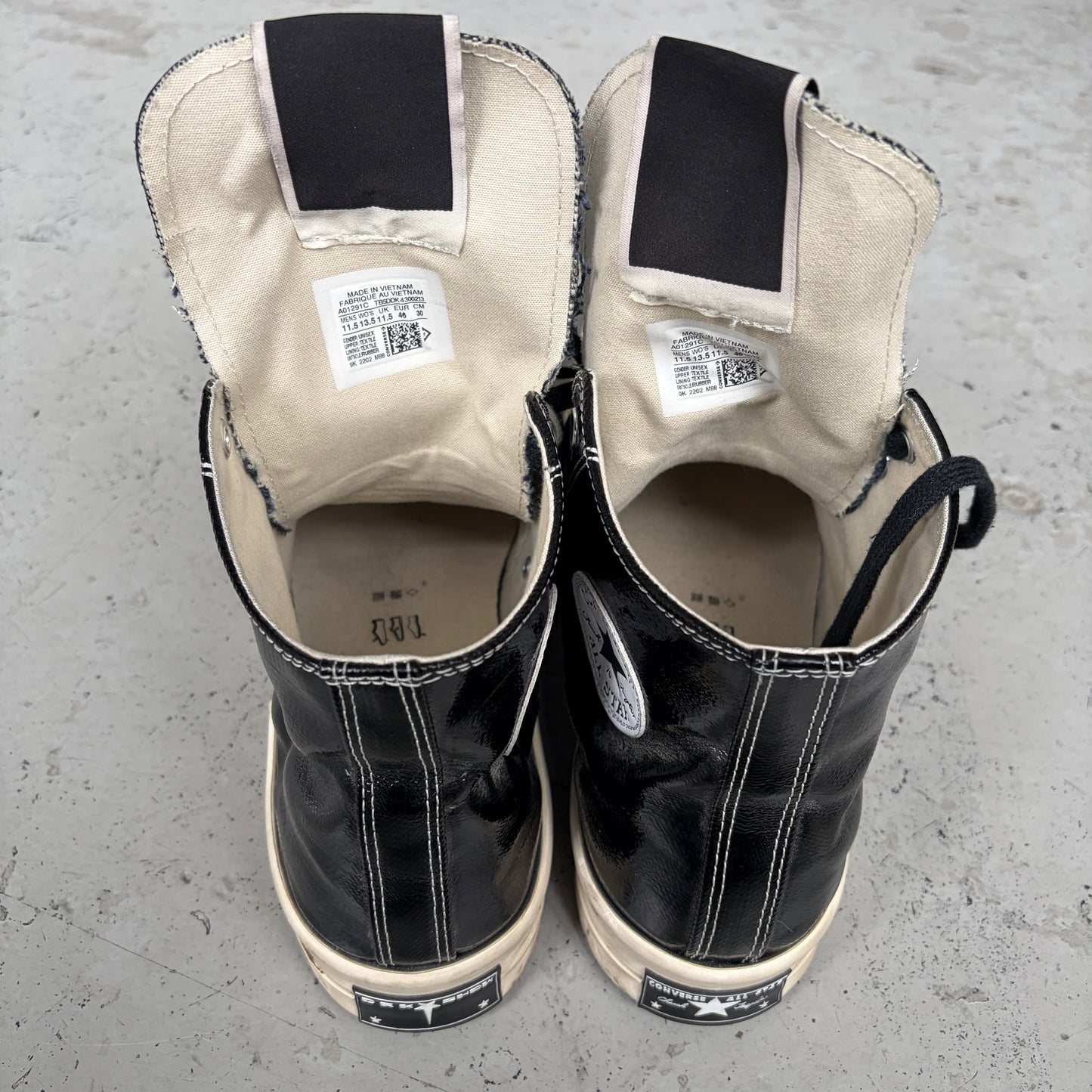 Rick Owens DRKSHDW Converse Black TURBODRK HI Shoes (11.5 )