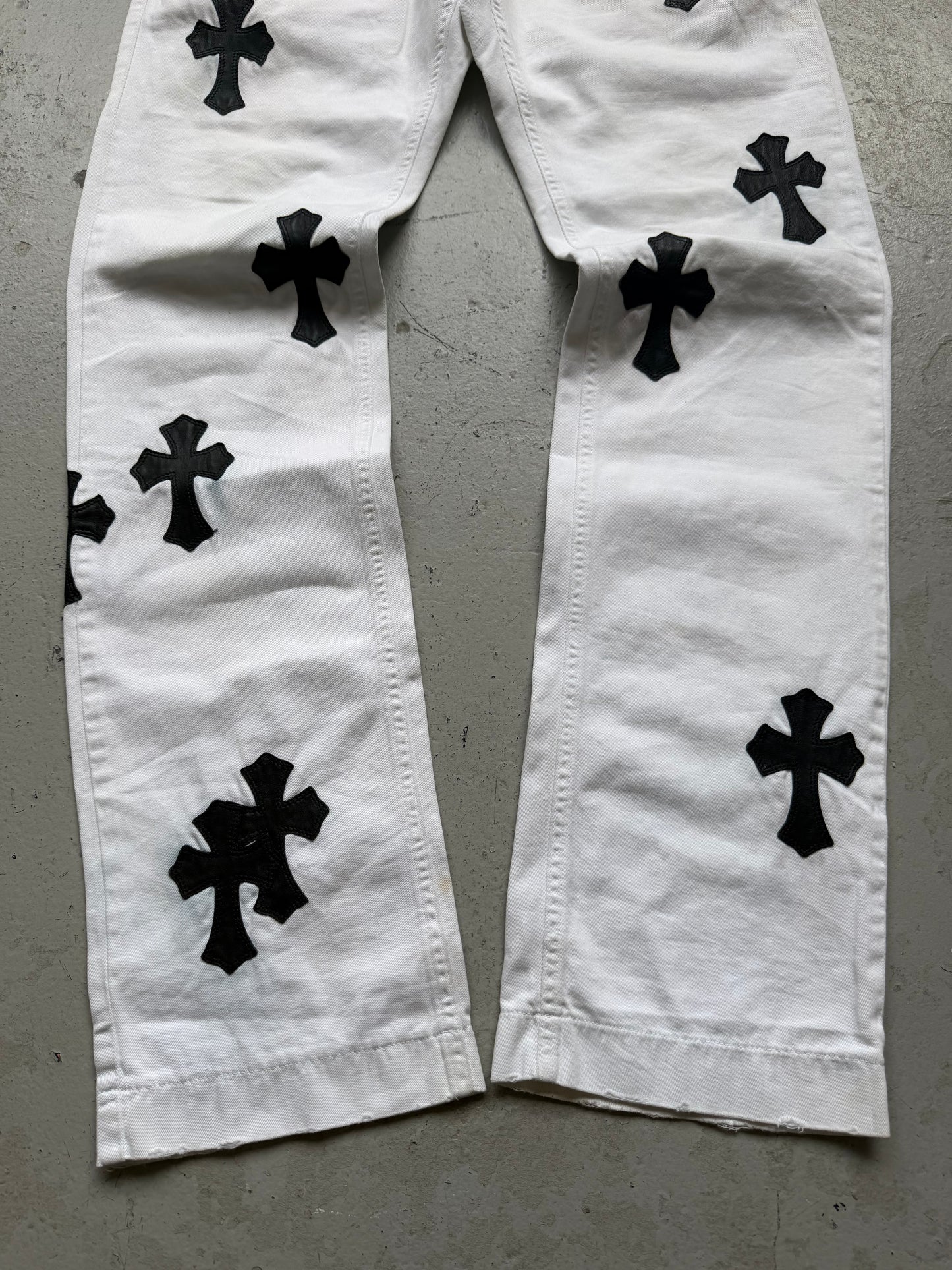 Chrome Hearts X Dolce & Gabbana White Denim With Leather Patches (44)