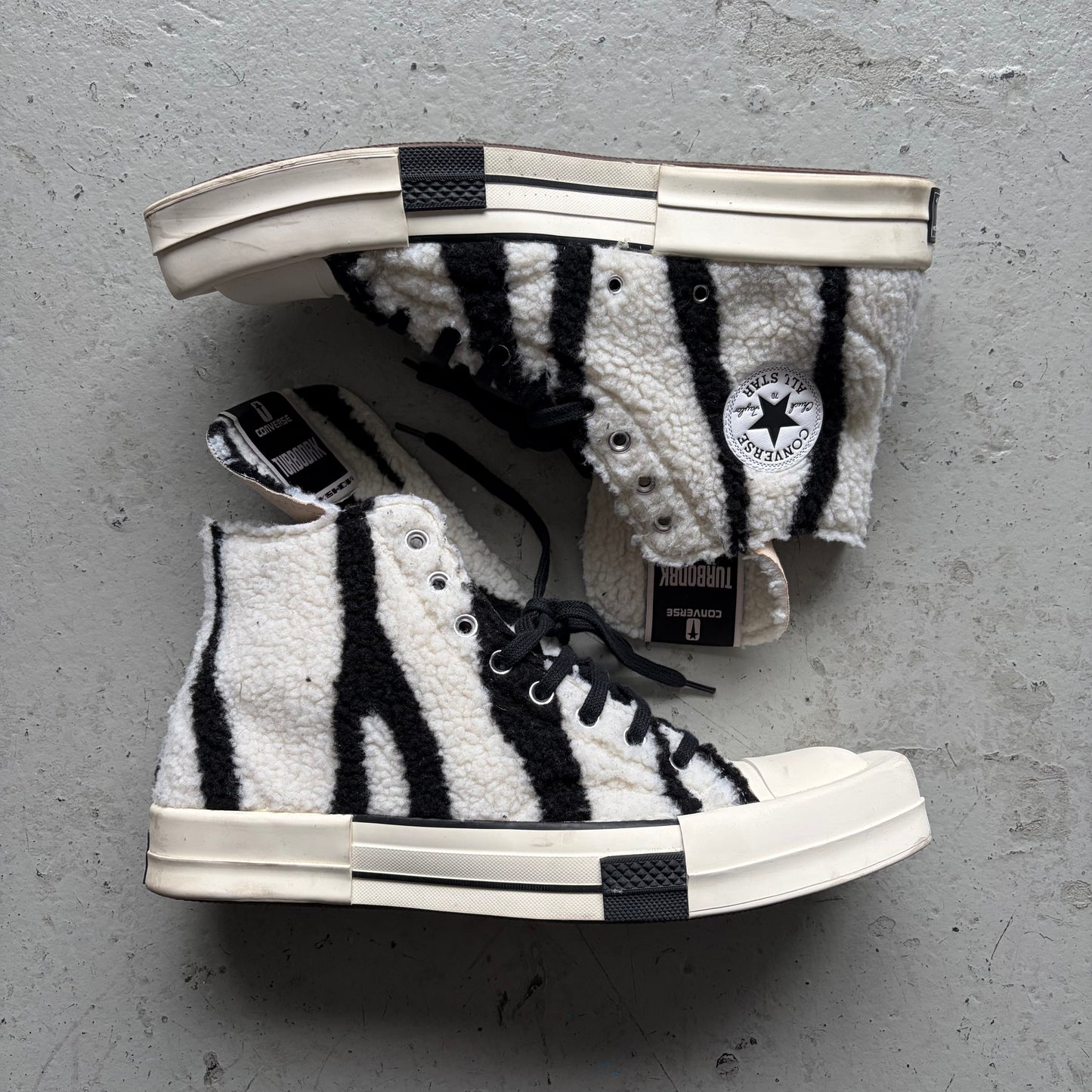 Rick Owens DRKSHDW Converse TURBODRK HI Zebra Shoes (12)