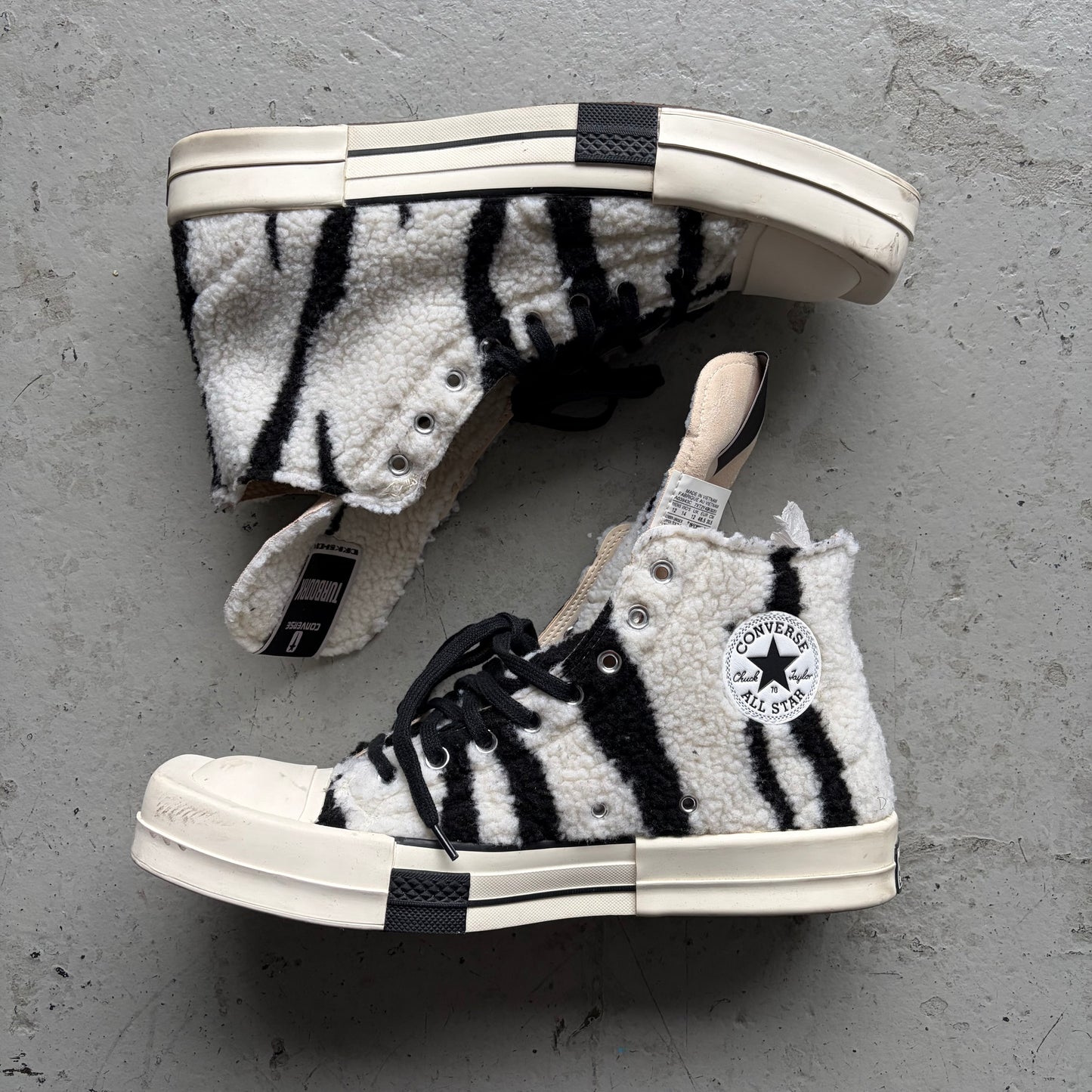 Rick Owens DRKSHDW Converse TURBODRK HI Zebra Shoes (12)