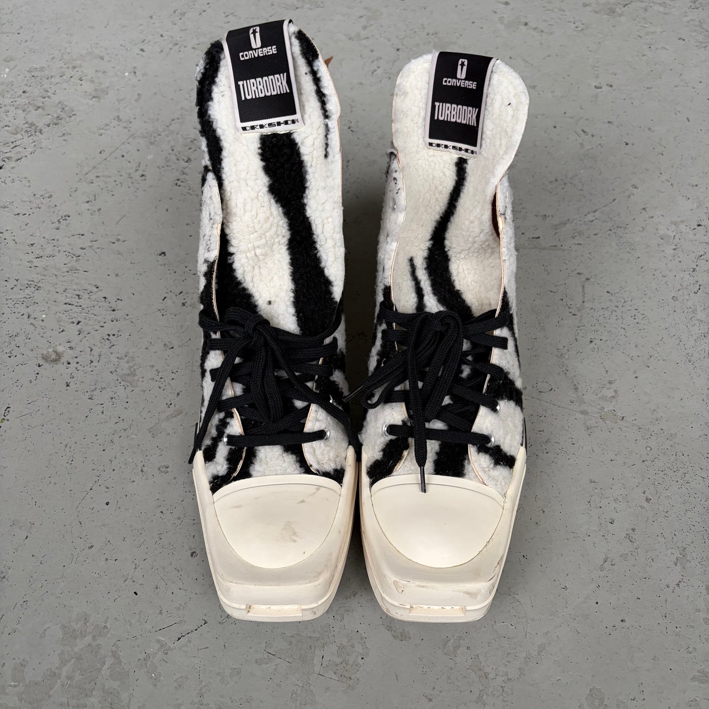 Rick Owens DRKSHDW Converse TURBODRK HI Zebra Shoes (12)