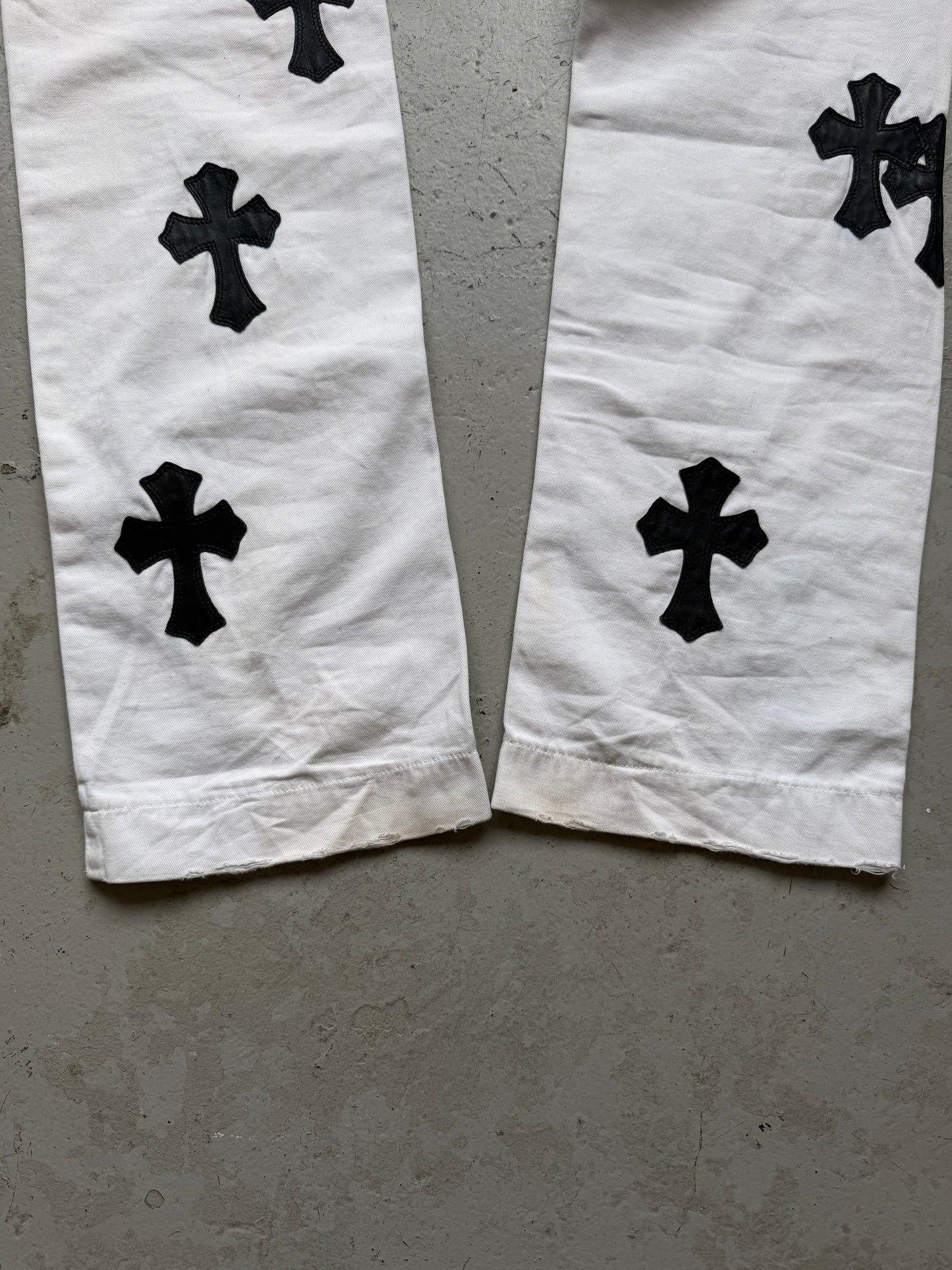 Chrome Hearts X Dolce & Gabbana White Denim With Leather Patches (44)