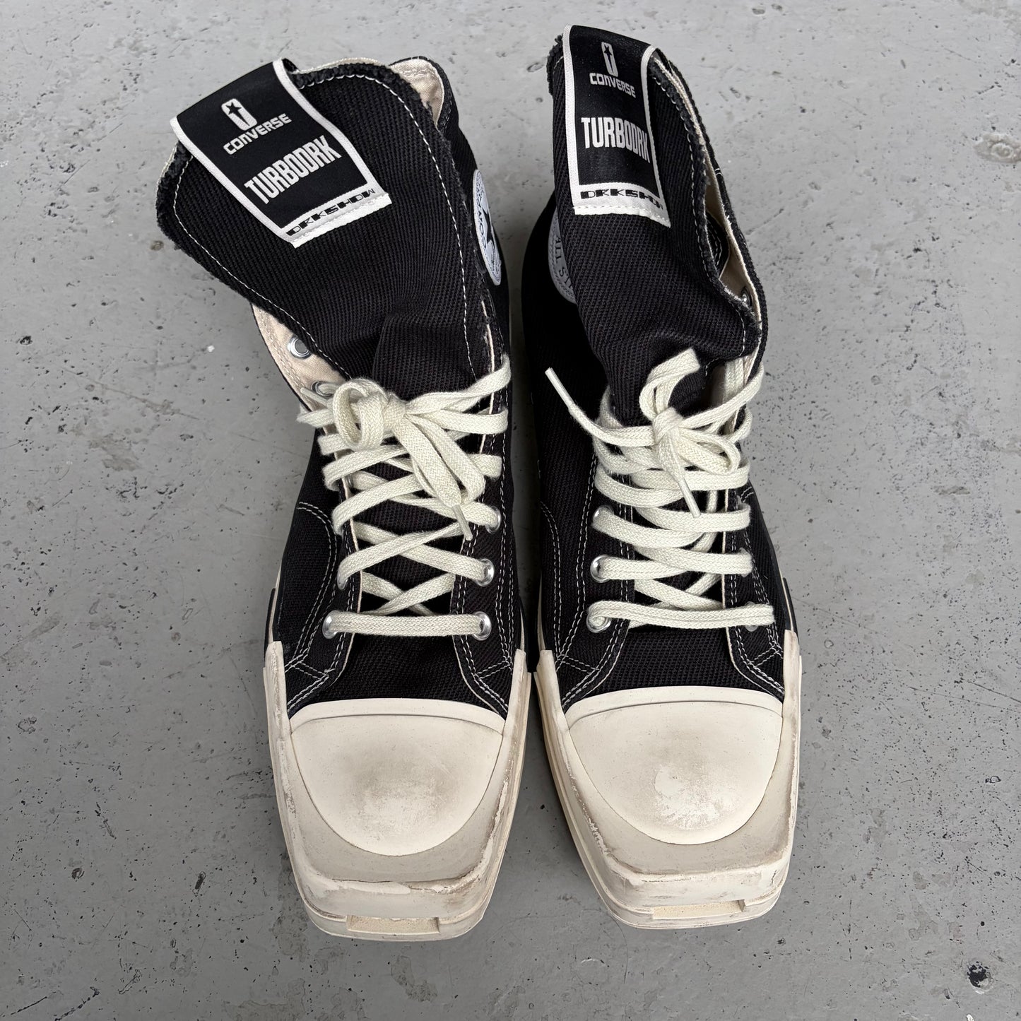 Rick Owens DRKSHDW Converse Black TURBODRK HI Canvas Shoes (11.5)