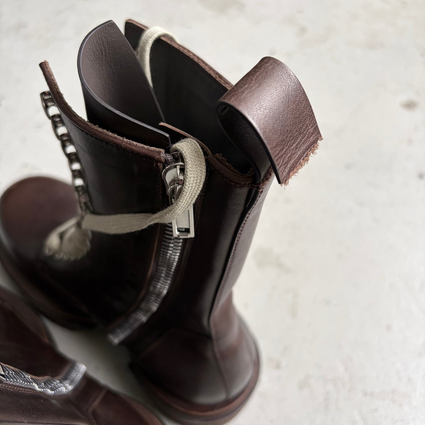 Rick Owens Lace Up Brown Bogan (41)