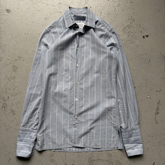 Maison Margiela Blue Striped Button Up Shirt (37)