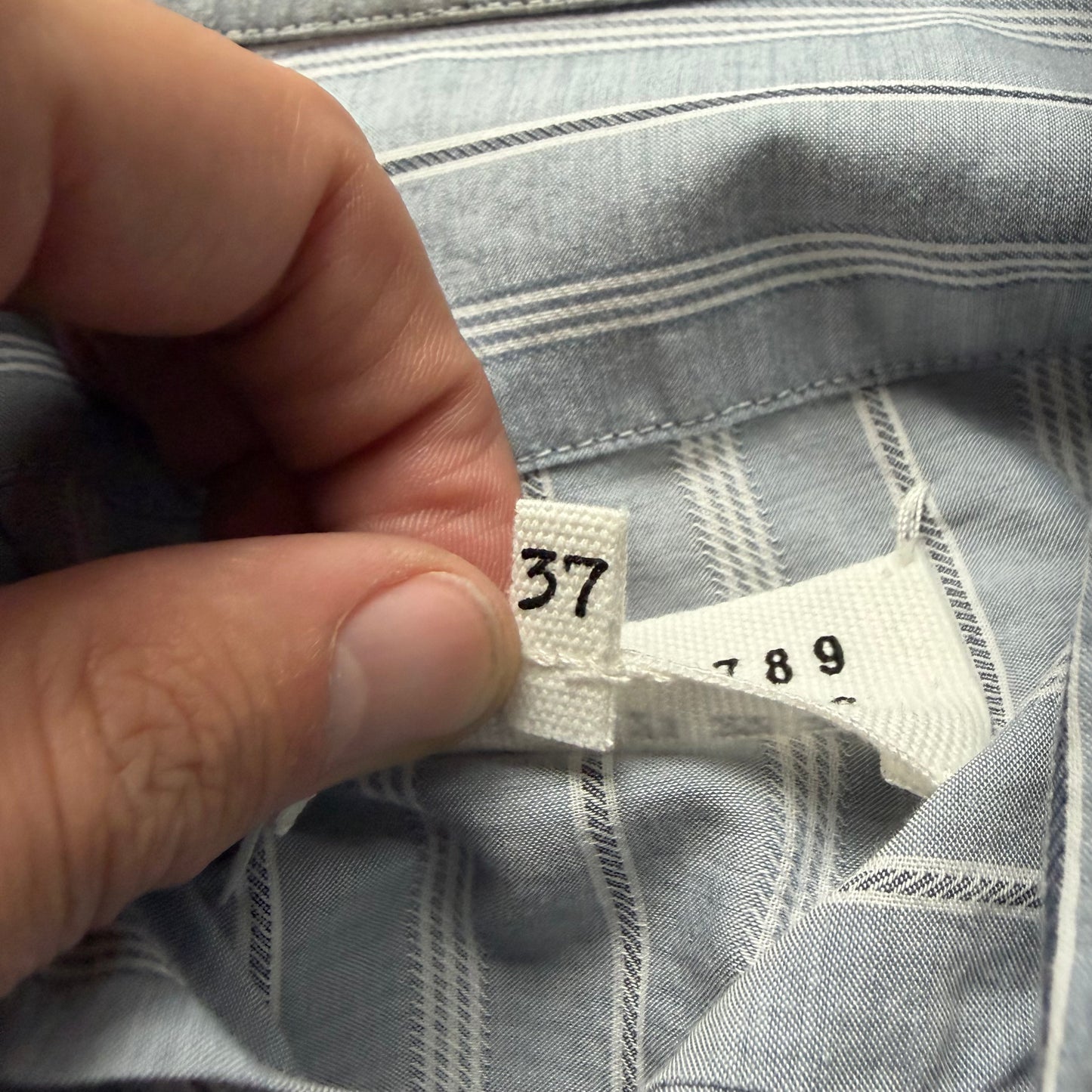 Maison Margiela Blue Striped Button Up Shirt (37)