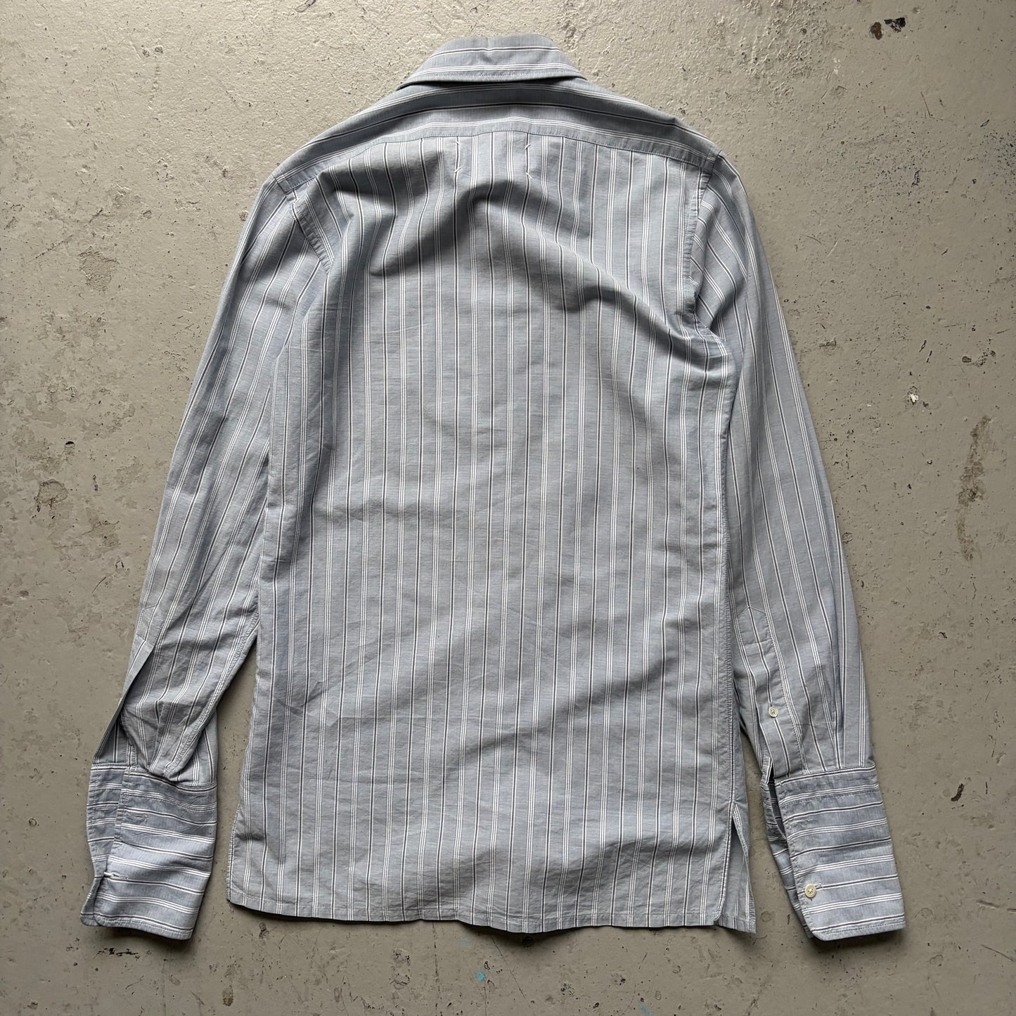 Maison Margiela Blue Striped Button Up Shirt (37)