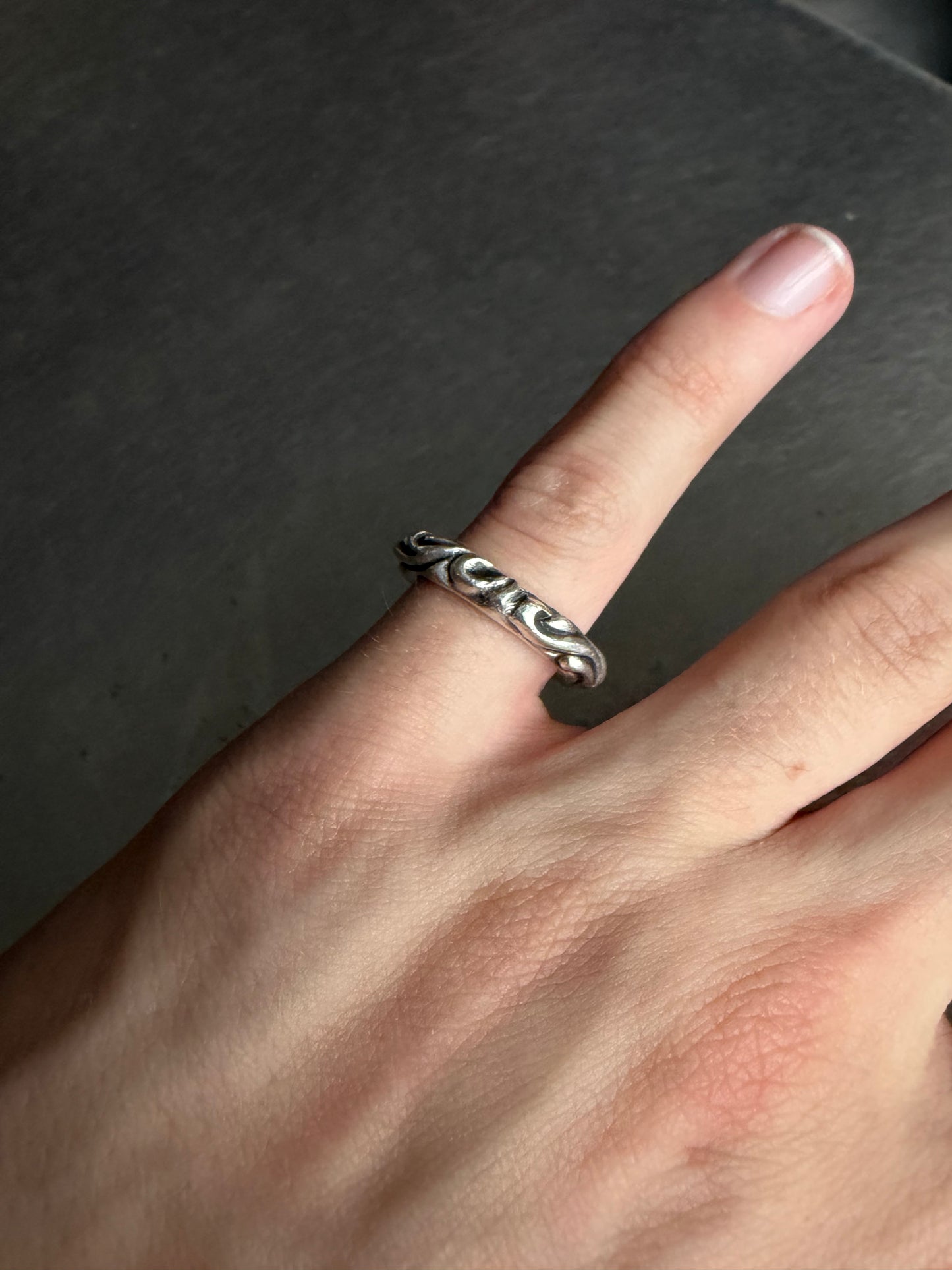 Chrome Hearts Scroll Silver Ring (6)