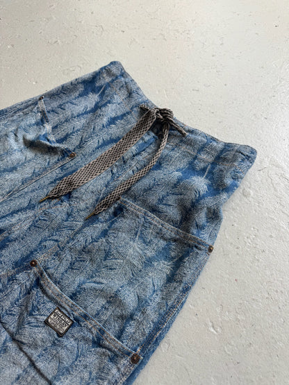 Kapital  Denim Double Knee Feather Shorts (4)