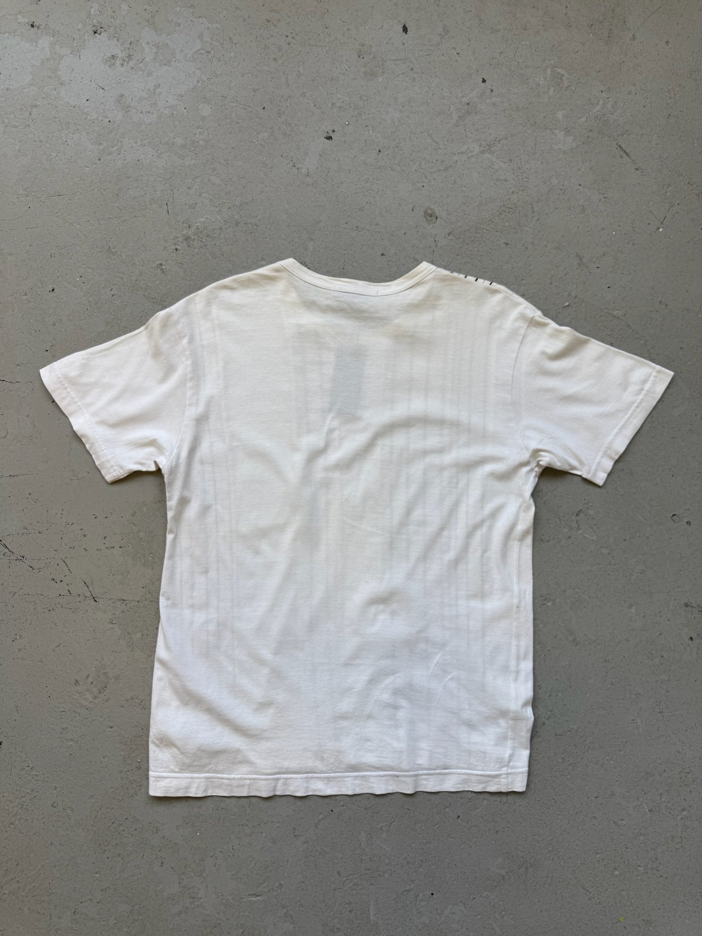 Comme Des Garcons Homme AD09 Striped White Patchwork Short Sleeve (XS)