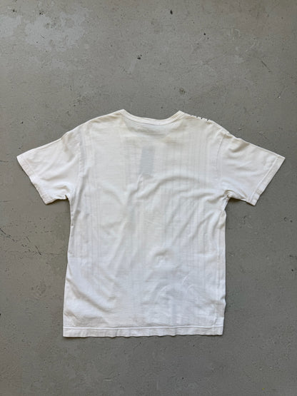Comme Des Garcons Homme AD09 Striped White Patchwork Short Sleeve (XS)