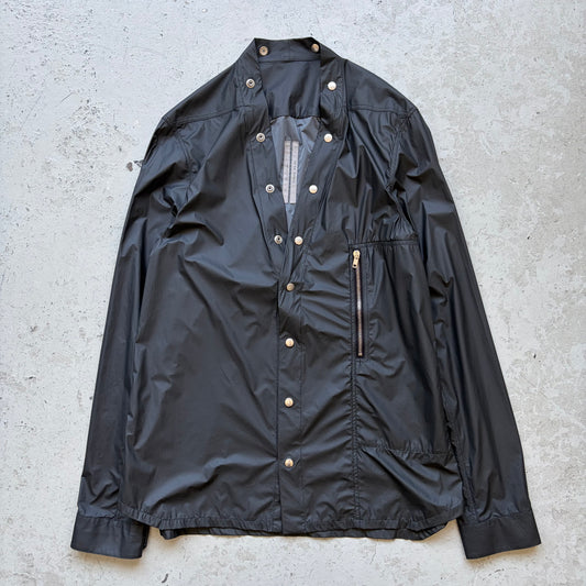 Rick Owens SS20 TECTUAL Black Nylon Larry Shirt (52)