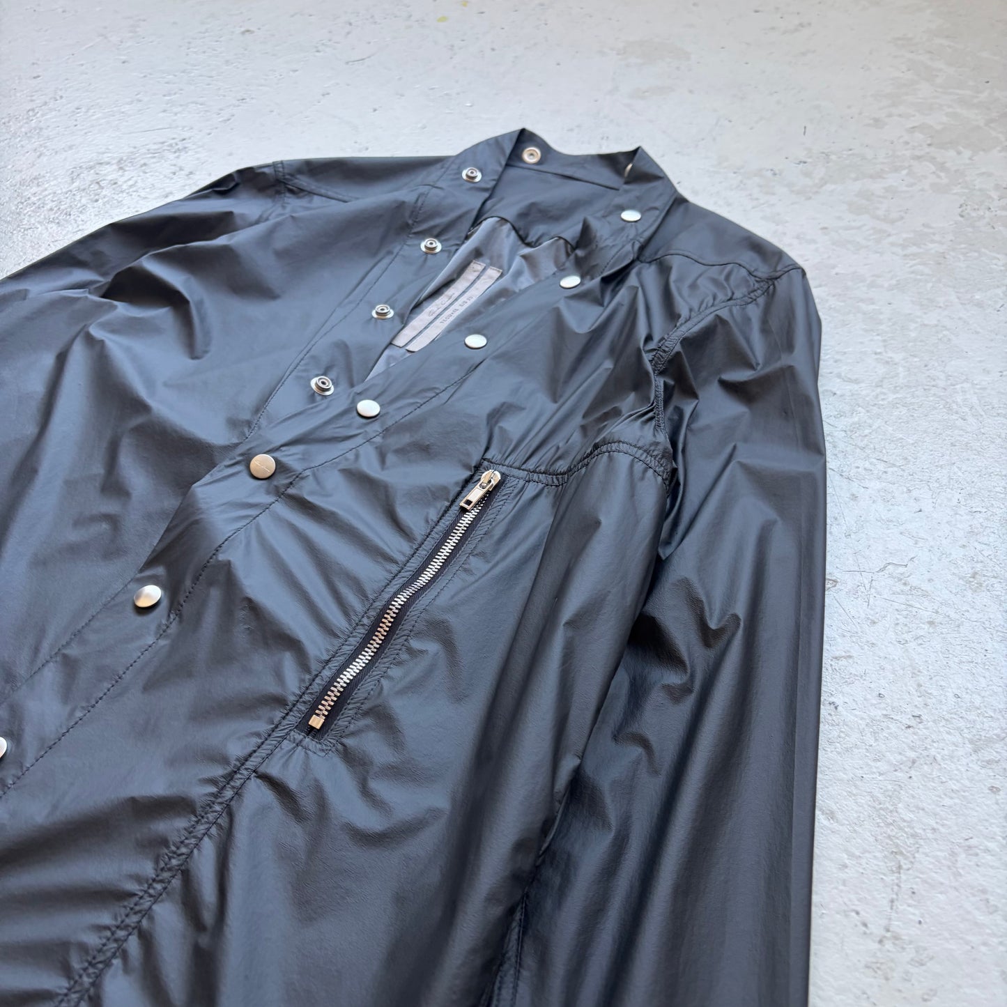 Rick Owens SS20 TECTUAL Black Nylon Larry Shirt (52)