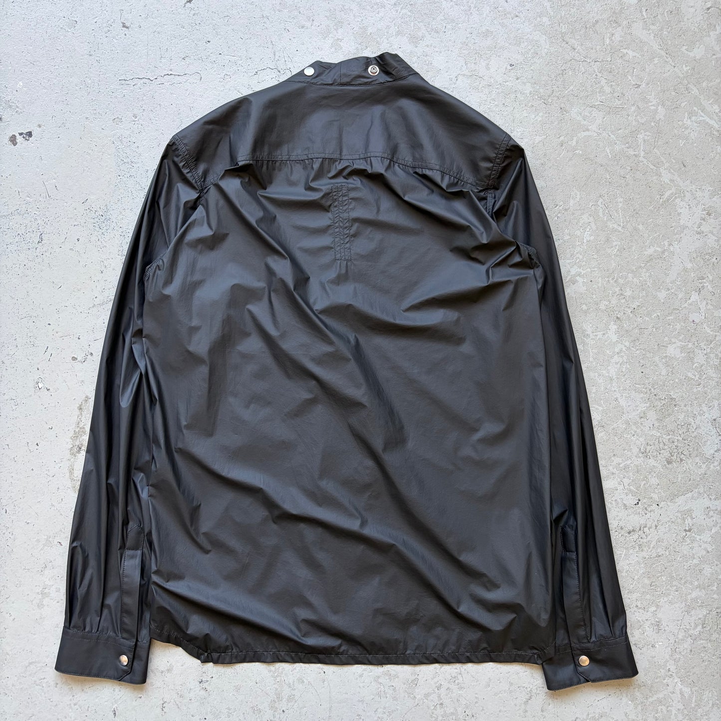 Rick Owens SS20 TECTUAL Black Nylon Larry Shirt (52)