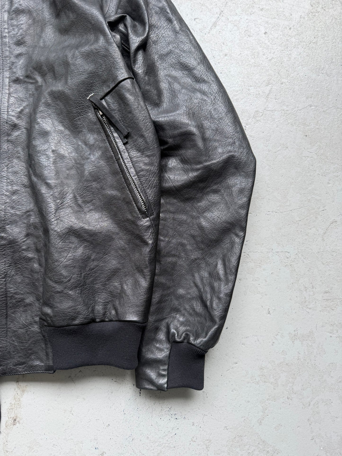 Boris Bidjan Saberi J3 Oil Washed Black Leather Jacket (M)