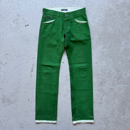 Dolce & Gabbana Green Painted Denim (44)