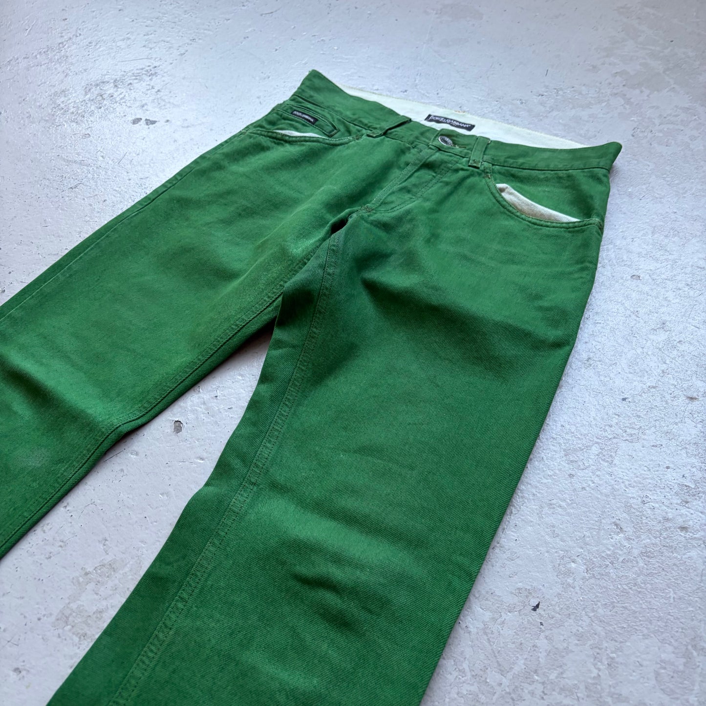 Dolce & Gabbana Green Painted Denim (44)
